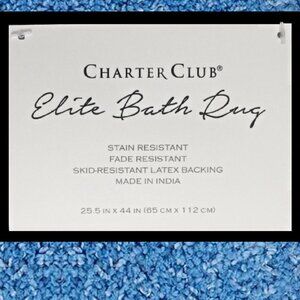 CORNFLOWER BLUE Charter Club Elite 25.5"x44" Bath Rug w/ Skid Resistant Backing